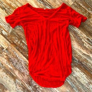 LYSS LOO bright red dress shirt for women size L